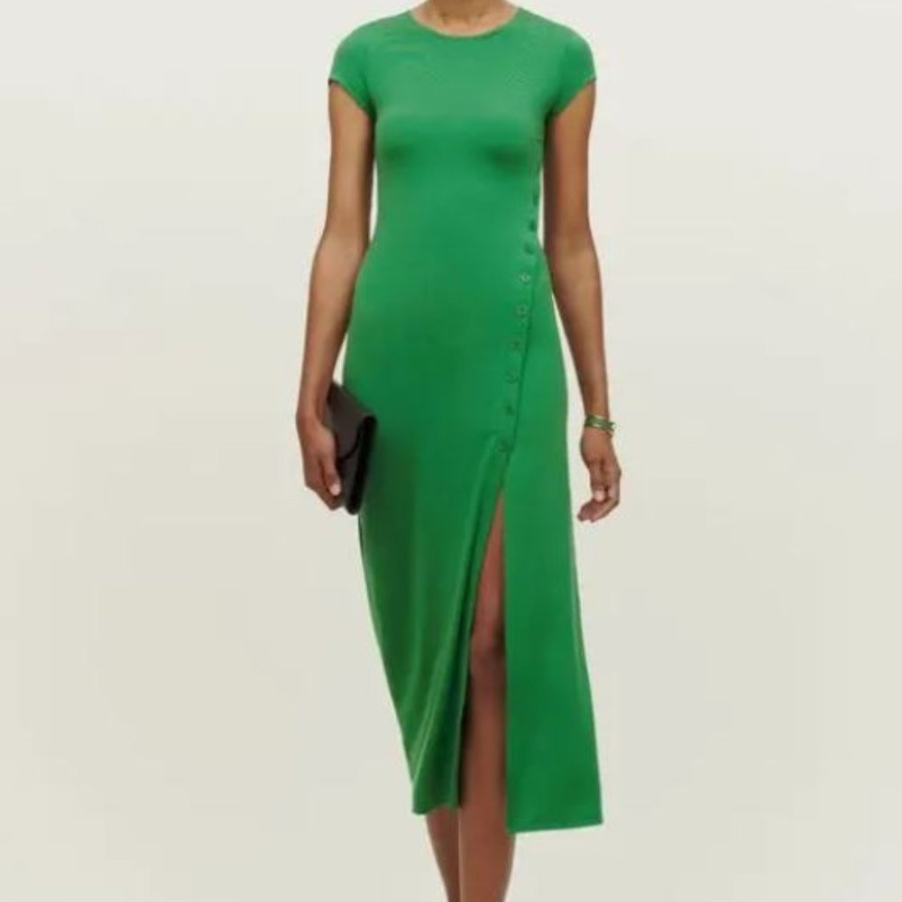NWT REFORMATION Kamila Knit Dress - Kelly Green Sz L